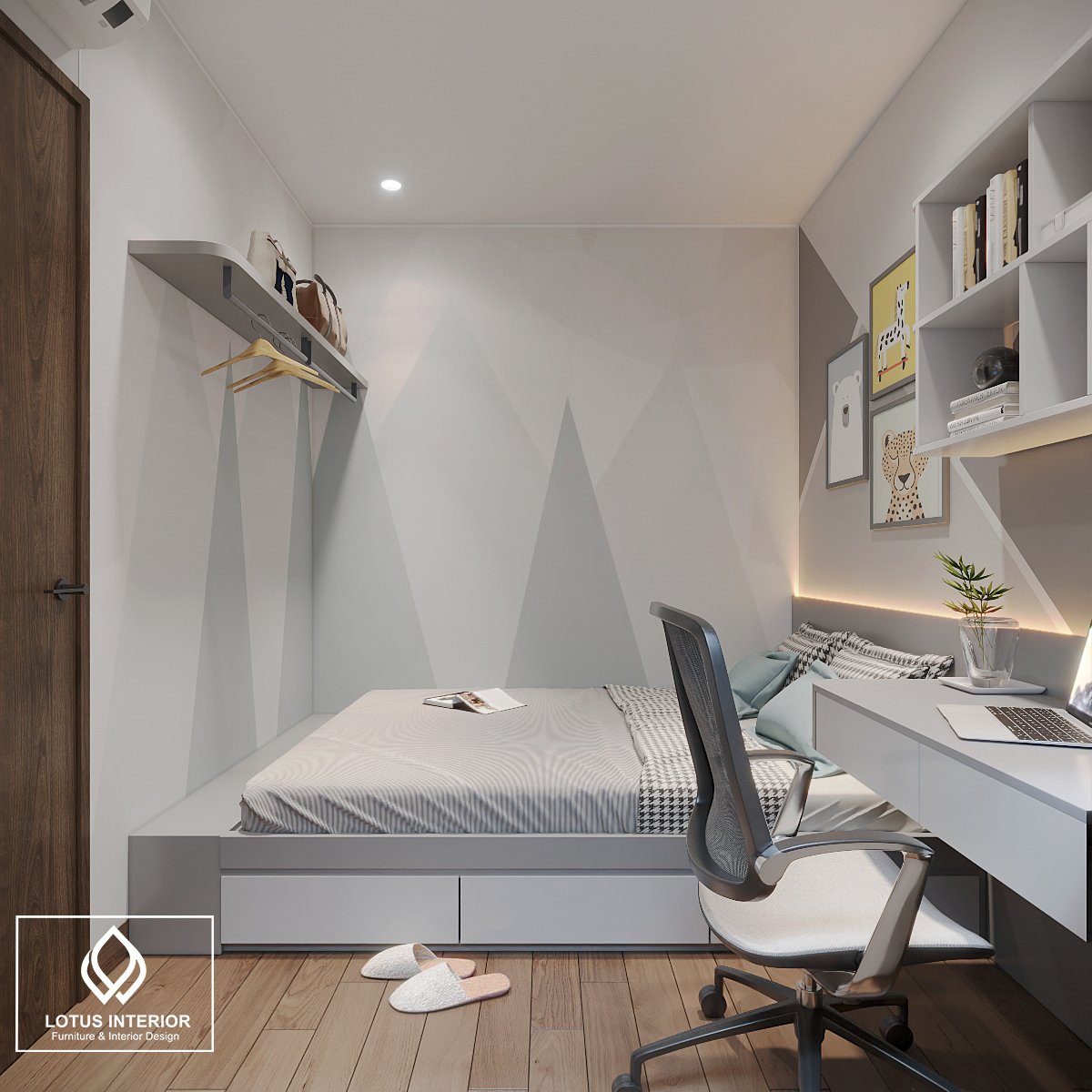 Phòng ngủ kết hợp nơi làm việc