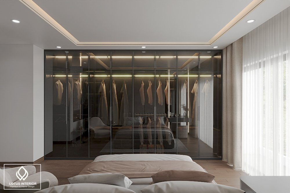 Tủ quần áo cánh kính sang trọng